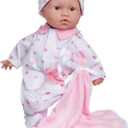 JC Toys La Baby Caucasian Baby Doll Set  11 Inch Soft Baby Doll | Washable |Removable Pink Outfit w/ Hat & Blanket | For Children 12 Months +