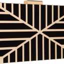 CARIEDO Women Evening Bag Elegant Clutch Purse Exquisite Velvet Metal Hollow out Handbags Prom Wedding Party (1732 Black)