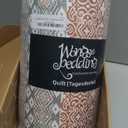 WONGS BEDDING Burnt Orange Quilt King Size, Bohemian Stripe Quilt Sets 3 Pieces Boho Quilted Bedspread Set Lightweight Microfiber Coverlet Bedding Set All Season (104"x90")