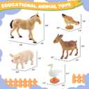 10-Piece Realistic Farm Animal Figures, Educational Toys for Toddlers 3-5 Years Old, Sensory Play & Learning Toys for Preschool Kids, Boys & Girls