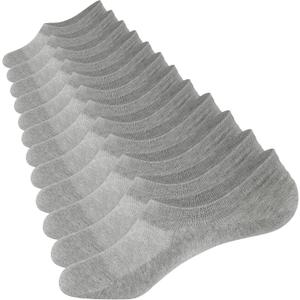 CLOSEMATE Men's No Show Socks Cotton Thin High Elasticity Low Cut Ankle Socks with Non Slip Grips 6 Pairs (12-15)