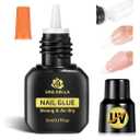 UNA GELLA Quick Drying Super Nail Glue for Press On Nails, Acrylic Nails & Nail Tips No Lamp Need Press On Nails Glue Drip Use with Opener（5ML） Long Lasting for DIY Nail Art