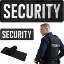 1 Piece Hook and Loop Security Patches, Tactical Security Embroidery Patch for Police Vest Jacket Back Panel(1Pc, Large, Black)