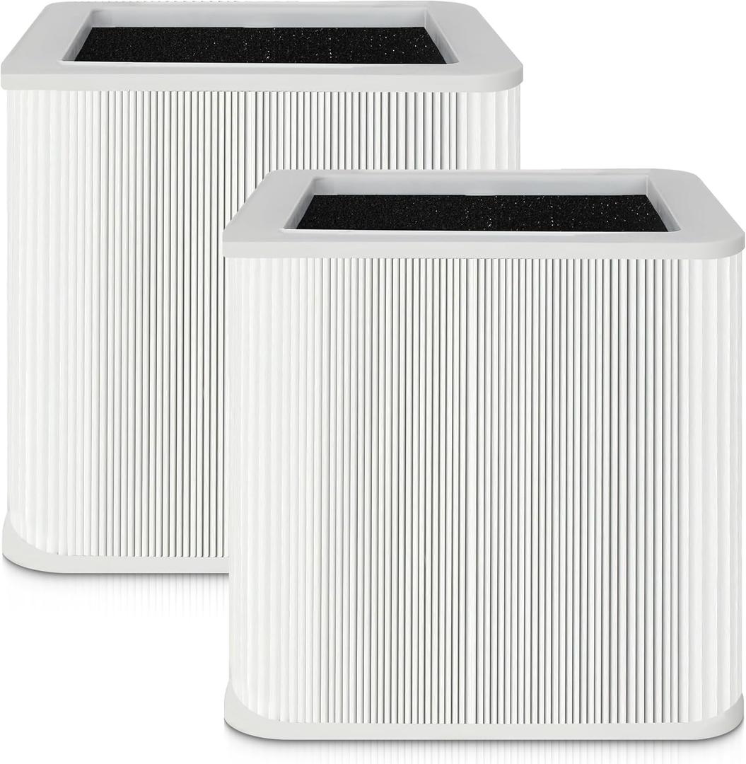 2 PACK 211+ Replacement Filter Compatible with Blueair Blue Pure 211+ Air Cleaner Purifier, H13 True Hepa and Activated Carbon Replacement Filter