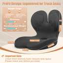 Car Seat Cushion with Lumbar Support for Long Driving Truck/RV, Ergonomic Memory Foam Office Chair Cushion for Sciatica, Tailbone & Lower Back Relief, Ideal Gift for Driver & Office Worker (Embroider)