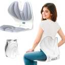 Foldable Lumbar Back Support Chair Ergonomic Curve for Posture Corrector Back Pain Relief Perfect for Floor Seat Officework Homework Small Size for Children Teenagers Youth (Greyblue)