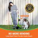 Pupzle Dog Pooper Scooper with Bag Attachment, 40" Long Handle Pooper Scooper for Large Dogs, Dog Poop Scoop for Yard, Large Capacity Swivel Bin and Rake, Lavender Scented Bags (Green)