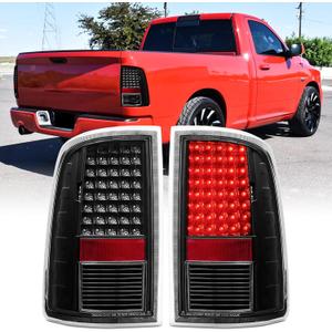 LED Tail Lights Assembly Compatible With 2009-2018 Dodge RAM 1500 2500 3500, Only fit Non LED Models, Black Housing Clear Lens