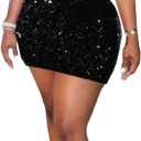 Nagfar Sparkly Sequins Sexy Dresses Prom Evening Gown Birthday Masquerade Cocktail Party Club Glitter Dress (Small, K Black)