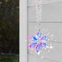 3 Pcs Crystal Star Snowflake Ornaments Colorful Snow Pendant Christmas Haning Decor for Christmas Tree Window Sun Catcher Home Decor (Multiple Colors)