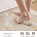 Collive Anti Fatigue Mats for Kitchen Floor, Abstrac Non Slip Kitchen Rugs Sets of 2 Cushioned Modern Desk Mat, Waterproof Comfort Standing Mat for Sink, Home Decor, 20" x 47" + 20" x 32", Beige/Cream