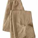 MakeMeChic Women's Wide Leg Palazzo Pants Elastic High Waisted Loose Baggy Spring Trousers Khaki Small