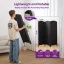 47.2" H Short Room Divider, Folding Privacy Screen, Rattan-Style Room Divider for Home, Office, Pet Fence & Cat Litter Box