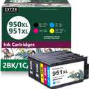950XL Black & 951XL Color Ink Cartridge (5-Pack) Replacement for 950XL 951XL Ink Cartridge Combo Pack for Pro 8100 8600 8600 8600 8610 8615 8620 8625 8630 8640 8660 251dw 271dw 276dw Printer Ink