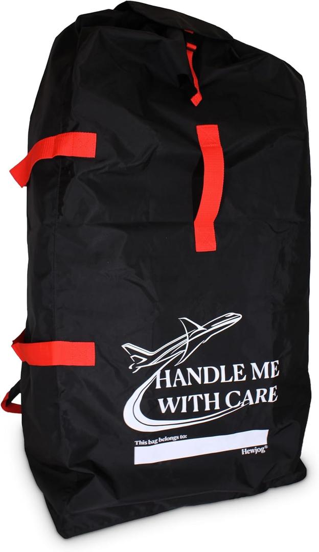 Large Stroller Travel Bag for Airplane, for Single Standard & Double Strollers, Water-Resistant Padded Stroller Cover Stroller Check Bag for Air Travel, Black