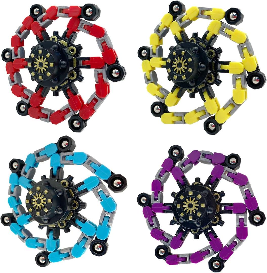 Fidget Toys Transformable Fidget Spinners ADHD Tools for Kids Adult Teen Toddler Autism Sensory Toys Juguetes para Nios 4 Pack Party Favors for Kids