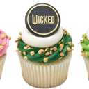 Wicked Cupcake Rings With Glinda And Elphaba, 24 Cupcake Toppers For Cakes, Birthday's, Celebrations, Food Safe Cake Decorations - 24 Pack