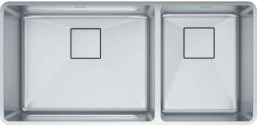Franke Pescara 38-in. x 18-in. 18 Gauge Stainless Steel Undermount Double Bowl Kitchen Sink - PTX160-37-CA