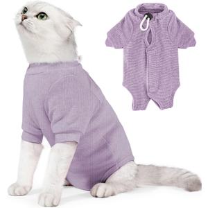 Cat Recovery Suit for Female, Breathable Cat Onesie for Cats After Surgery Cat Surgery Suit for Spay Abdominal Wounds Anti Licking, Surgical Recovery Suit Bodysuits with Long Sleeves for Cats Kitten (Medium)
