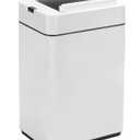 ELPHECO Bathroom Trash Can with Lid 2.6 Gallon Smart Trash Can Slim Motion Sensor Garbage Can Automatic Stainless Steel Wastebasket Bathroom Decor for Bedroom Office Toilet White