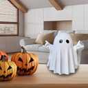 Halloween Ghost Figurine, Resin Cute Finger Ghost Statue, Funny Decor for Halloween Decorations Desk Indoor and Porch Spooky Home Decor (Styl 5)
