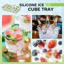 Silicone Ice Cube Trays with Lid, Set of 4, Easy Release Ice Molds, Reusable and Stackable Ice Trays for Freezer for Cocktail, Whiskey, Baby Food, BPA Free (multicolour)