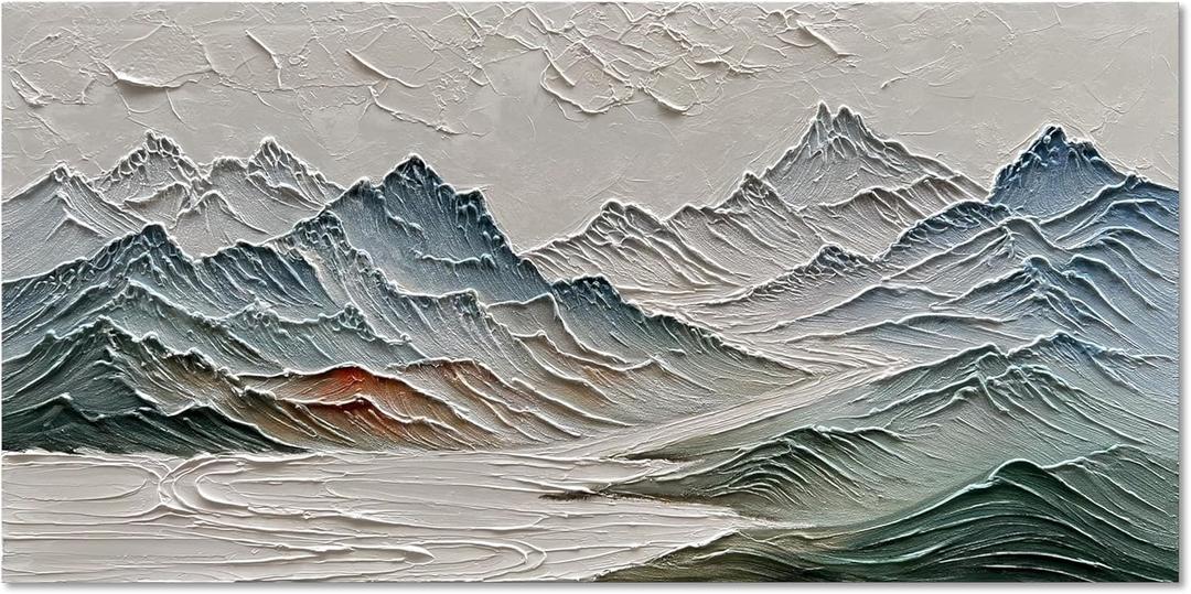 Art Modern Abstract Art Oil Painting Mountain Landscape Home Office Corridor Wall Decorative Art 24x48 inches (Dn196)