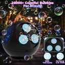 Bubble Machine Automatic Bubble Blower for Kids Toddlers Spherical LED Bubble Maker Electric Auto Rotating 45/360 Outdoor Toy for Easter and Birthday Gift Party Wedding