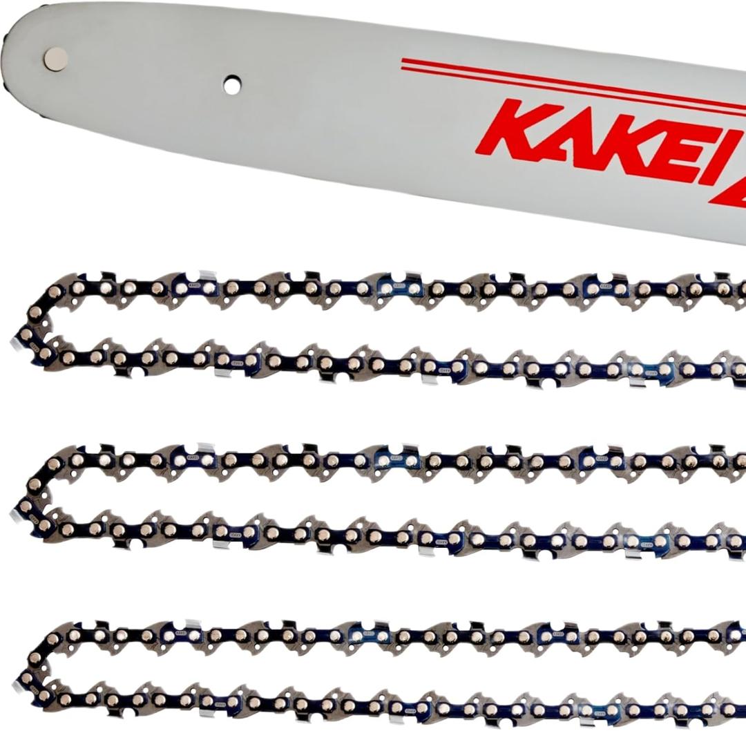 KAKEI 6 Inch Chainsaw Bar& Chain Combo 1/4" LP Pitch, .043" Gauge, 37 Drive Links (3 Chains+ 1 Bar)