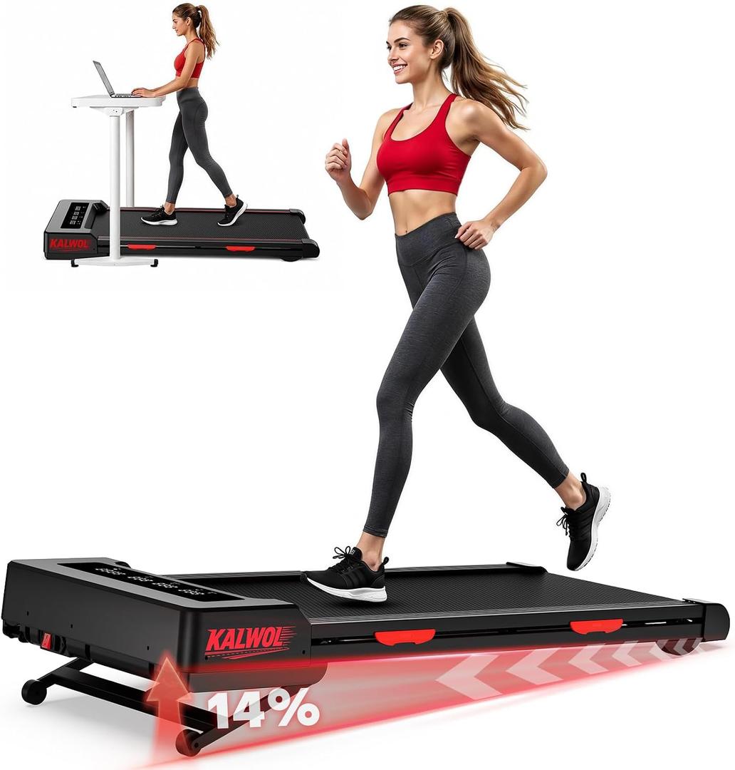 Walking Pad Treadmill, Walking Pad with 14% Auto Incline, 400LBS Weight Capacity Walking Pad Under Desk, 4-in-1 Treadmills for Home with App Compatible & Powerful 3.5HP Brushless Drive, LED Display