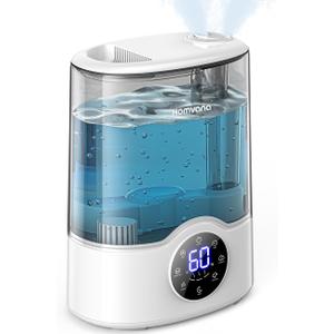 Homvana Humidifier Large Room, 7L (807ft) Smart Warm and Cool Mist, Top-Fill Humidifiers for Bedroom Baby Nursery Grow Tent, Auto Adapt Mist Quick Air Humidity Indoor, Easy to Clean, Quiet, Diffusers (White)