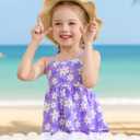 Kucnuzki Baby Girl Two Piece Swimsuit Toddler Bathing Suit Summer Beach Ruffle Tankini Bikini Set Swimwear for Kids