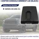 Center Console Armrest Lid Fit for Toyota Tundra 2014-2021 Black