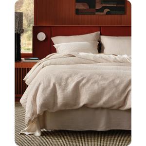 Bedsure Cotton Duvet Cover Full - 100% Cotton Waffle Weave Beige Duvet Cover Set, PureWoven Breathable Bedding Set for All Season, 3 Pieces, 80"x90"