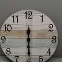 CHYLIN Wall Clock - 18 Inch Silent Non Ticking Wall Clocks Battery Operated, Wooden Rustic Farmhouse Larger Clock Decorative for Living Room, Kitchen (Blue White Brown)