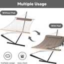 SUNCREAT Hammocks Two Person Hammock with 12ft Stand Included, Max 475lbs Capacity, Heavy Duty Free Standing Hammock, Coffee
