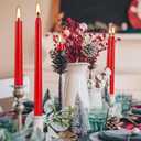YOROXRG 24 Pack Red Taper Candles, 7-8 Hours Burn Time, Unscented, Smokeless and Dripless, 0.75 x 10 Inch Dinner Candle Set for Christmas,Household, Wedding, Party and Home Decor Candlesticks