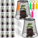 20 Pcs 99inch Chicken Wire Plant Covers Wire Garden Cloches Chicken Wire Cloche Plant Protector Metal Heavy Duty Garden Plant Cloche for Keeping Bunnies Chicken Squirrels Birds Other Out (black)