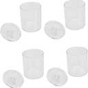 4pcs Transparent Plastic Cotton Swab Storage Jar Cosmetic Container with Lid for Organizing Snacks Toothpicks and Makeup Accessories Home and Store