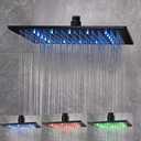 NeierThodore LED 16 Inch Square Shower Head Replacement with Rotatable BallOil Rubbed Bronze (Black)