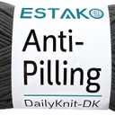 Estako DailyKnit-DK - 100% Anti-Pilling Acrylic Yarn - Soft DK Light Weight #3 - (3.52 oz / 273 Yds) - for Knitting & Crocheting (80091 - Dark Grey)