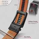 BULLIANT Men Ratchet Belt 2 Pack, Click Sliding Leather Belt Adjustable for Gift Men Dress Casual Jeans 1 3/8,Cut for Fit