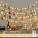 JMEXSUSS Globe Battery Operated Christmas Lights Indoor, 100 LED Battery Powered String Lights Outdoor Waterproof, 33ft Christmas String Light with Remote Timer for Bedroom Camping Decor, Warm White