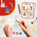 24 Pcs Circus Unfinished Wood Cutout Craft kits Circus Theme Party Decorations Carnival Party Favors Return Gifts for Birthday Party