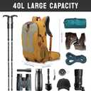 Hiking Backpack 40L, Waterproof Hiking Backpack with Rain Cover, Large Camping Bag Outdoor Sport Travel Daypack | Rain Cover, Camping Bag, Outdoor Sport, Travel Daypack