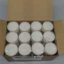 Stonebriar 48 Count White Unscented Smokeless Long Burning Clear Cup Tea Light Candles with 6 to 7 Hour Burn Time