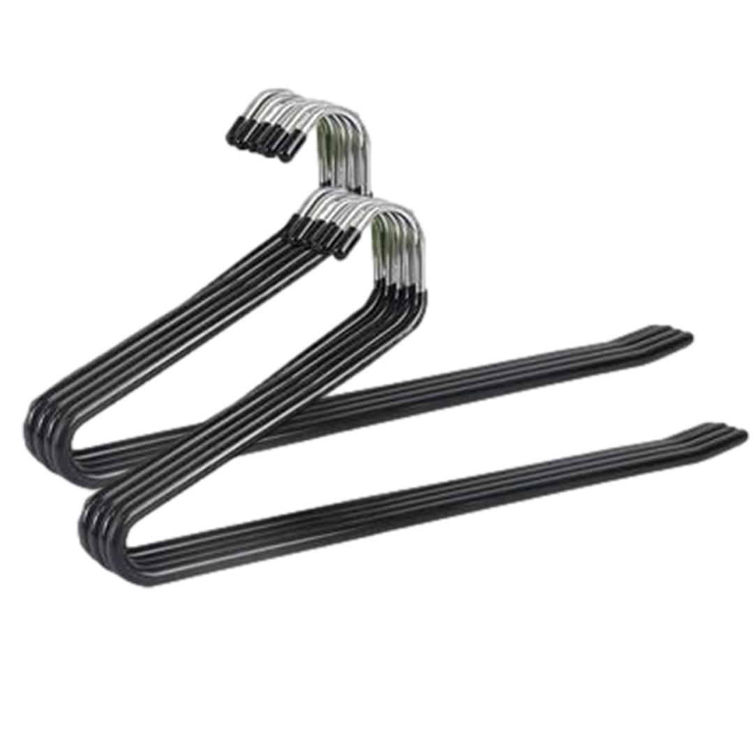 Space-Saving Pant Hangers 20Pk Steel Black Open-Ended Design Trousers Organizer