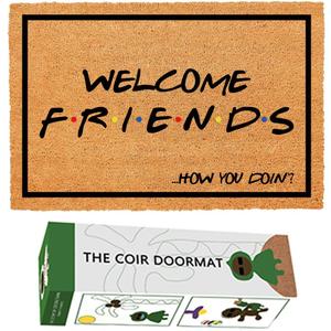 Natural Coir Doormat Welcome Friends How You Doin 23.6x15.7 inch