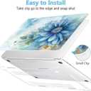 Mektron Designed Case for MacBook Pro 16 Inch A2141 Cover 2019 Release 16" with Liquid Retina Display/Touch ID, Plastic Hard Shell with Keyboard Skin & Screen Protector, Watercolor Blue Flower