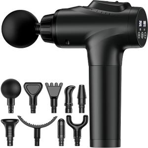 APHERMA Massage Gun, Muscle Massage Gun for Athletes Handheld Electric Deep Tissue Back Massager, Percussion Massage Device for Pain Relief with 30 Speed Levels 9 Heads Black